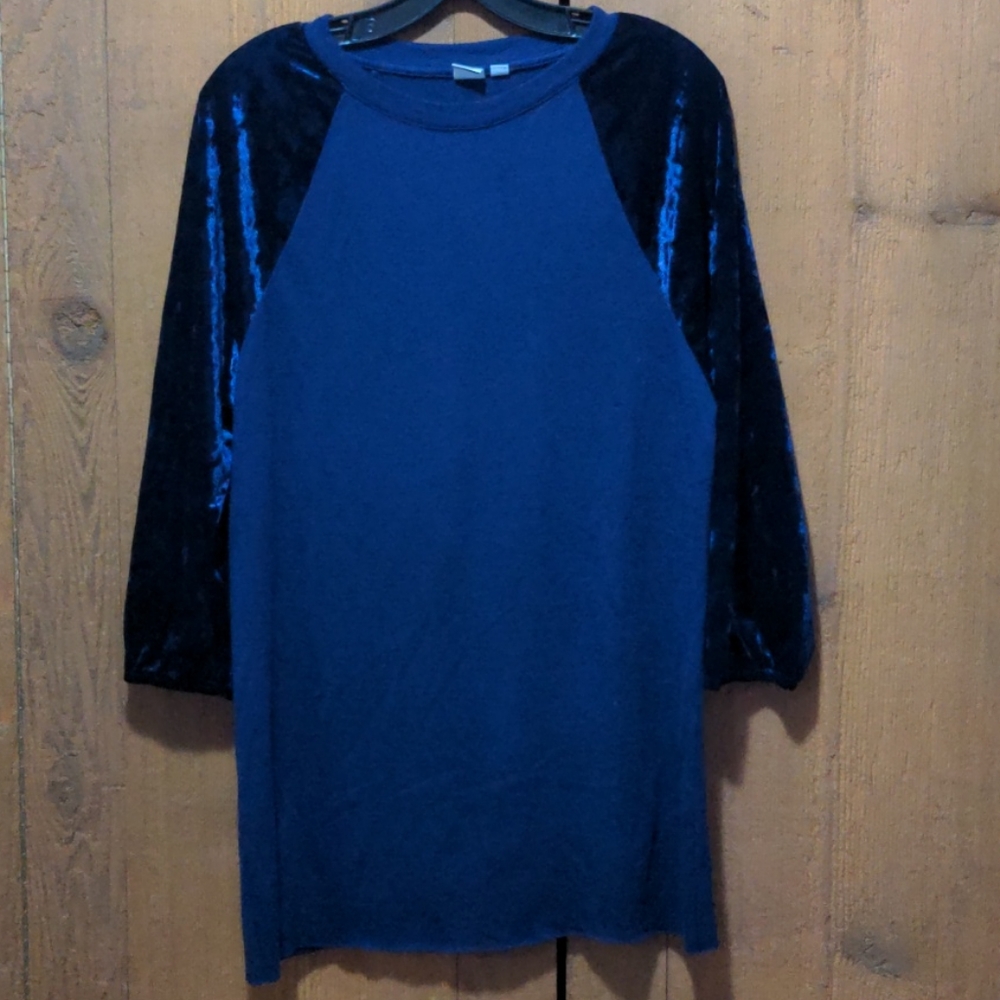 Gap Navy Blue Velvet Tunic Sweater